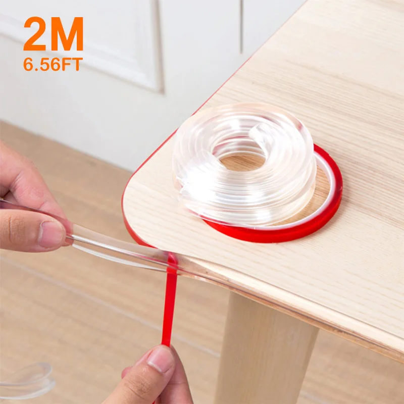 

2M Baby Safety Corner Protection Strip Guards Infant Transparent Table Edge Furniture Corner Protectors Soft PVC Softener Bumper