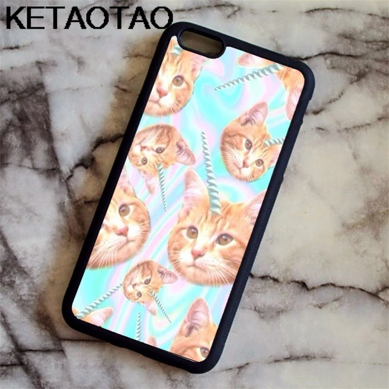 Чехол для телефона KETAOTAO Space Unicorn Caticorn Chat s для iPhone 4S SE 5C 5S 6S 7 8 SE X Plus XR XS Max чехол из мягкого ТПУ резины и силикона - Цвет: Серебристый