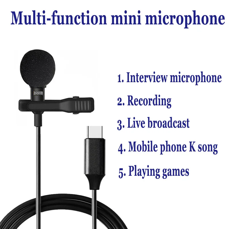 3,5 мм металлический микрофон разъем микрофон-петличка с зажимом для галстука микрофон мини аудио Микрофон для huawei Тип C аудио интерфейс компьютер ноутбук телефон