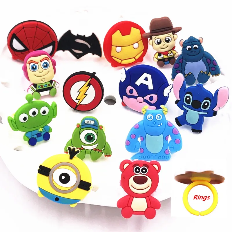 1Pcs Kids Mix Cartoon Super Heros Stitch Ring Jewelry Accessories Girls Boys Children Party Birthday Gift Finger Rings | Украшения и