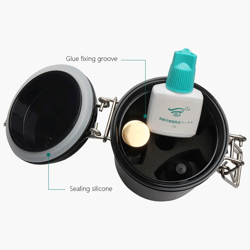 Makeup Eyelash Tool Grafting Eyelash Glue Storage Tank Activated Carbon Glue Storage Box Sealing Fresh Dehumidification Makeup Eyelash Tool Grafting Eyelash Glue Storage Tank Activated Carbon Glue Storage Box Sealing Fresh Dehumidification