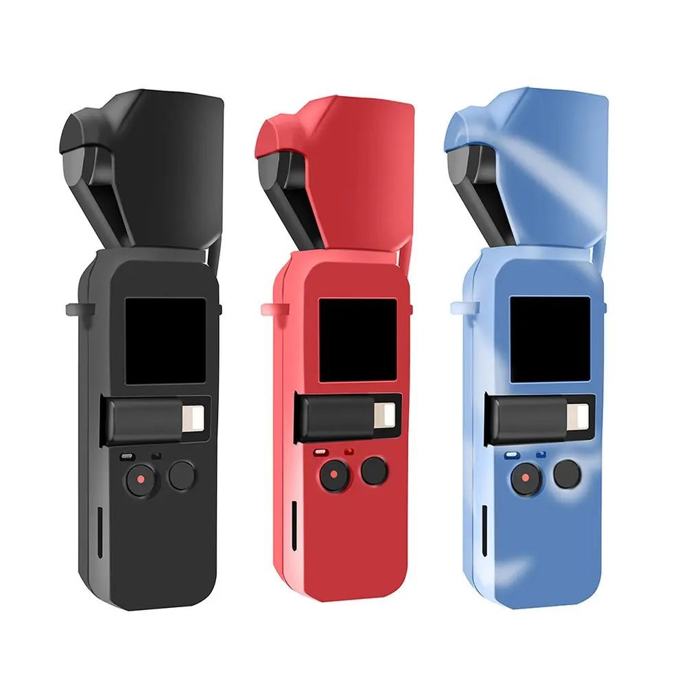 Silicone Camera Cover Case with Lens Cap For OSMO Pocket Camera Lanyard Band