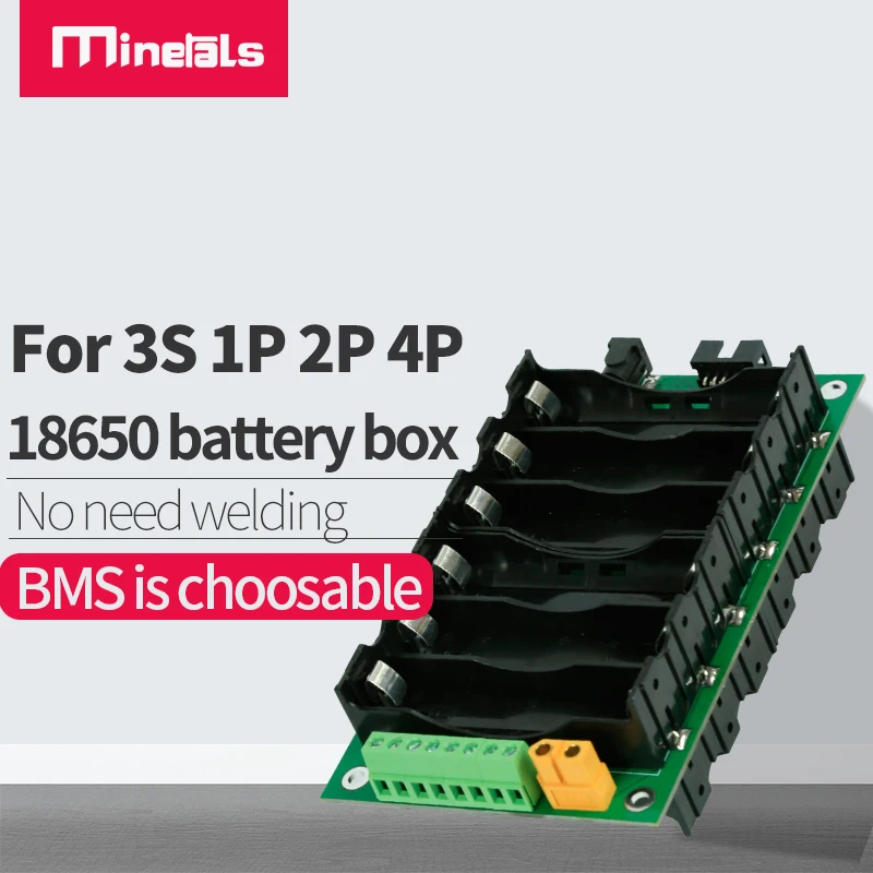 Custodia Portabatterie 18650 3S Con BMS - Parete Alimentazione 12.6V Litio