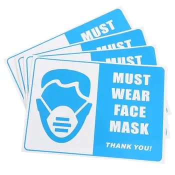 

5 Pcs Portable Durable Removable Reminding Sticker Warning Sticker for Restaurant School Shop