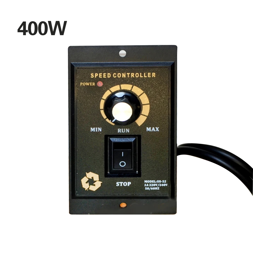 

400W AC 220V 50/60Hz Motor Speed Pinpoint Regulator Controller US-52 Forward & Backward Motor Governor for Machine Pump DIY