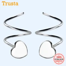 Trusta 925 пробы серебряные женские маленькие звезды сердце ухо кости уха пряжки кольцо плотно Упакованные мини Двойные Кольца Серьги DS434