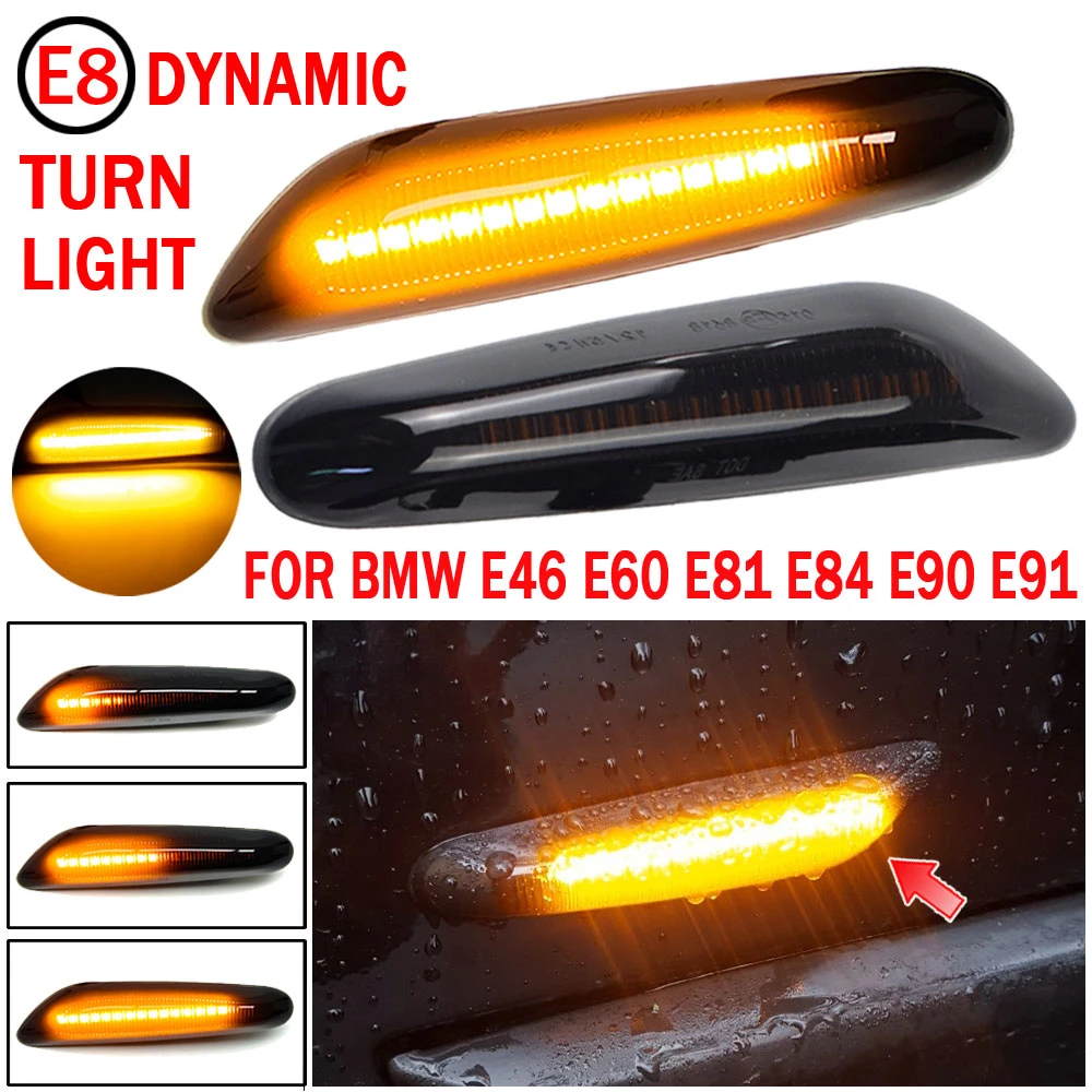 2pcs For Bmw Led Dynamic Side Marker Turn Signal Light Sequential