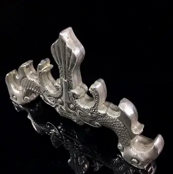 

Copper Statue Factory direct sale antique collection four treasures white copper pen holder pen holder double dragon playing pea