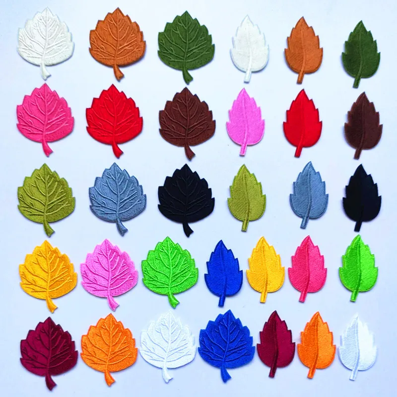 Cute Cartoon Leaf Iron on Patches Kids DIY Cloth Stickers Badge For Jackets Embroidered Set Accessories | Дом и сад