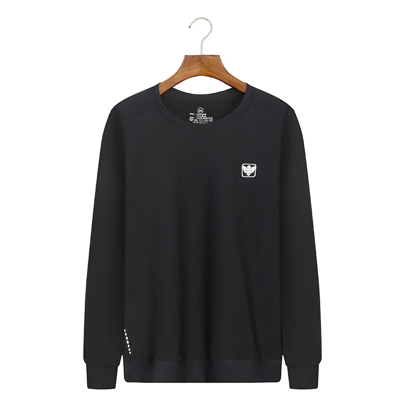 

Autumn Big Size Male Long Sleeve T Shirt Round Neck Fat Man Plus Fat Plus Large Size Loose Backing Shirt Business Fat T-shirt T