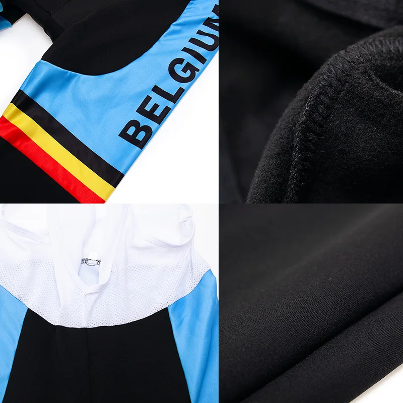 Team BELGIUM Велоспорт Джерси 9D Bib набор MTB Униформа Мужская одежда для велосепидистов Зимняя Термальная флисовая велосипедная Одежда для велоспорта
