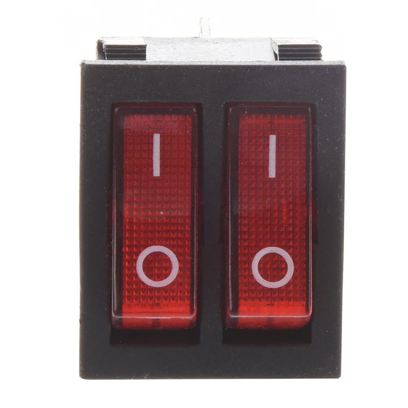 Red IllumInated 6Pin Dual SPST ON/OFF Boat Rocker Switch 15A/250V 20A/125V  L2 