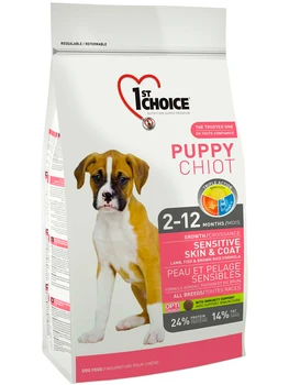 

1ST CHOICE 1ST CHOICE PUPPY ALL BREEDS SENSITIVE SKIN & COAT for puppies of all breeds with allergy to lamb, fish and rice