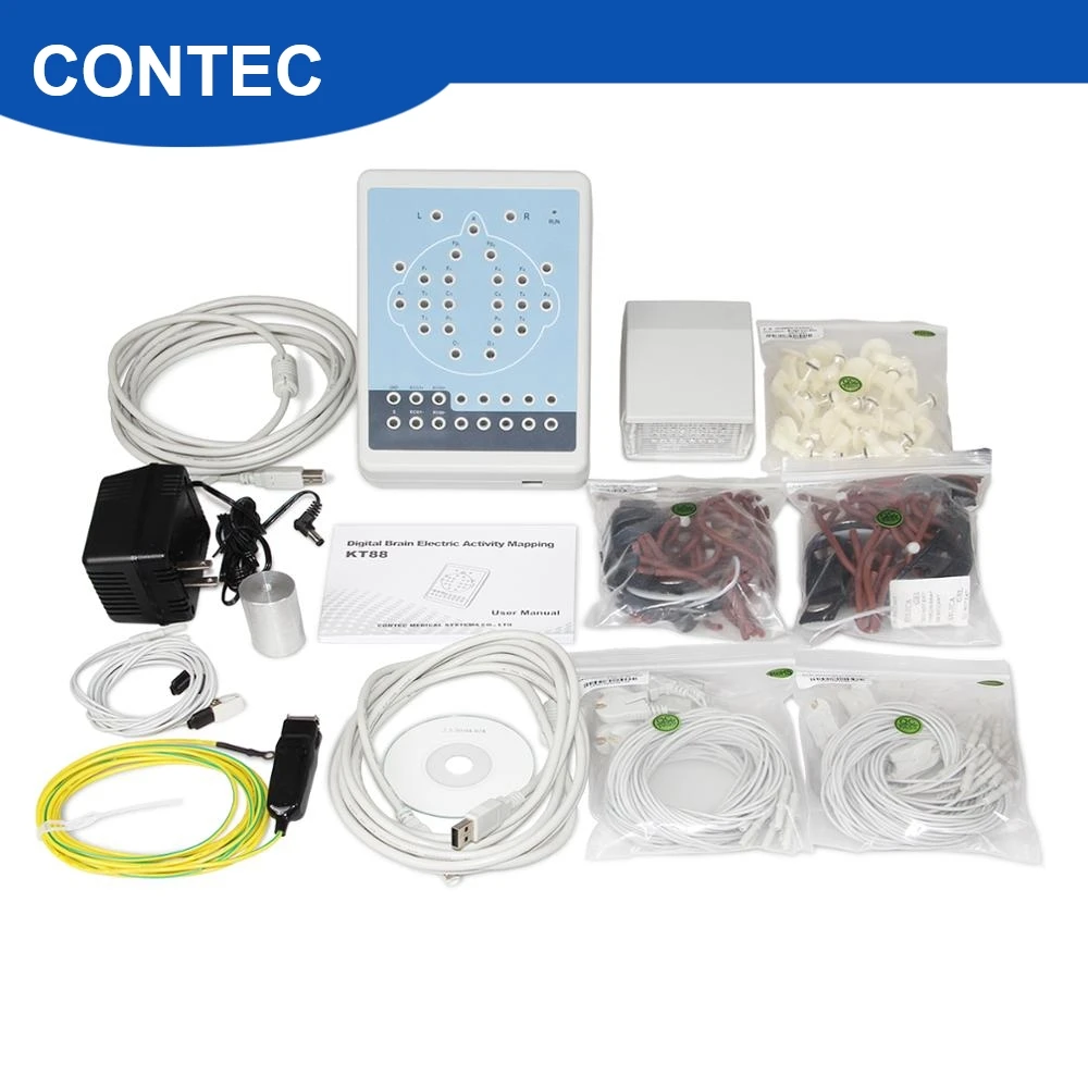 Contec KT88-1016 16-канальный Портативный цифровой ЭЭГ-аппарат мозга отображения сканер CE