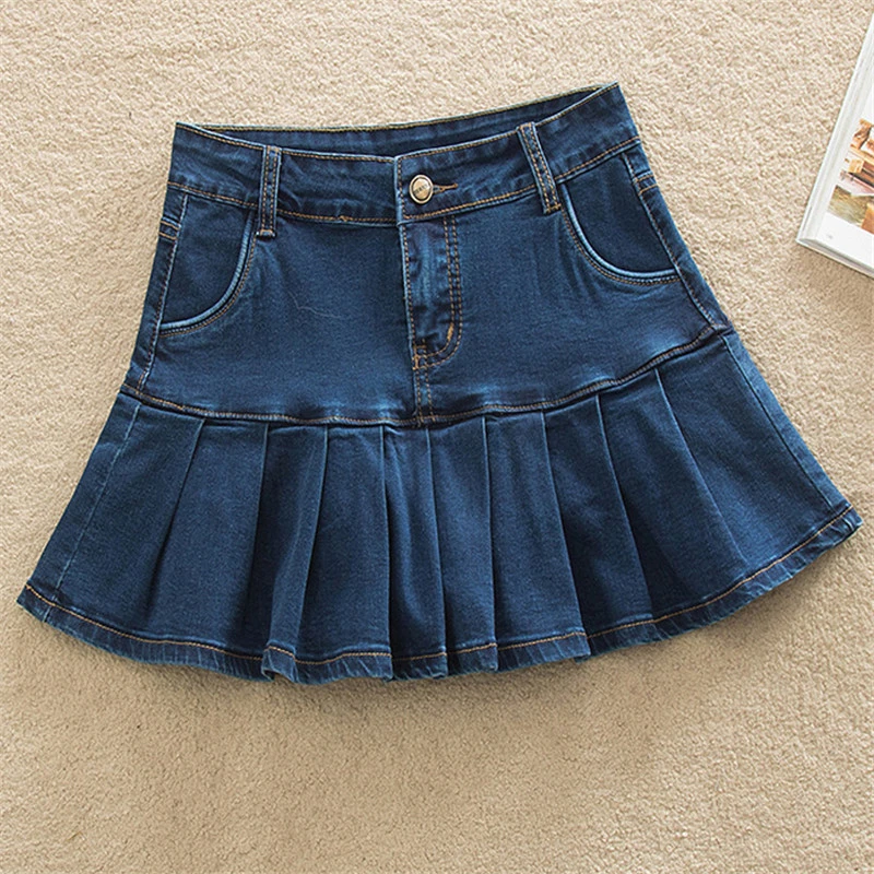 jean skirt with ruffle bottom
