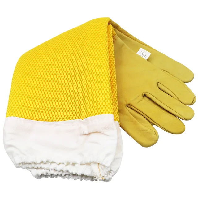Kedvezés Elleni Apikultúra Kesztyű Méhészeti Mesterséges Juhbőr Lélegző Anyagú Méheszközök Háló Üreges Lélegzetelállító Beegloves - Image 2