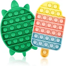 

Newest 2PCS Turtle Ice Cream Popits Push Bubble Pop Fidgets Sensory Toy Silicone Stress Reliever Squeeze Popper Fidget Toys Pack