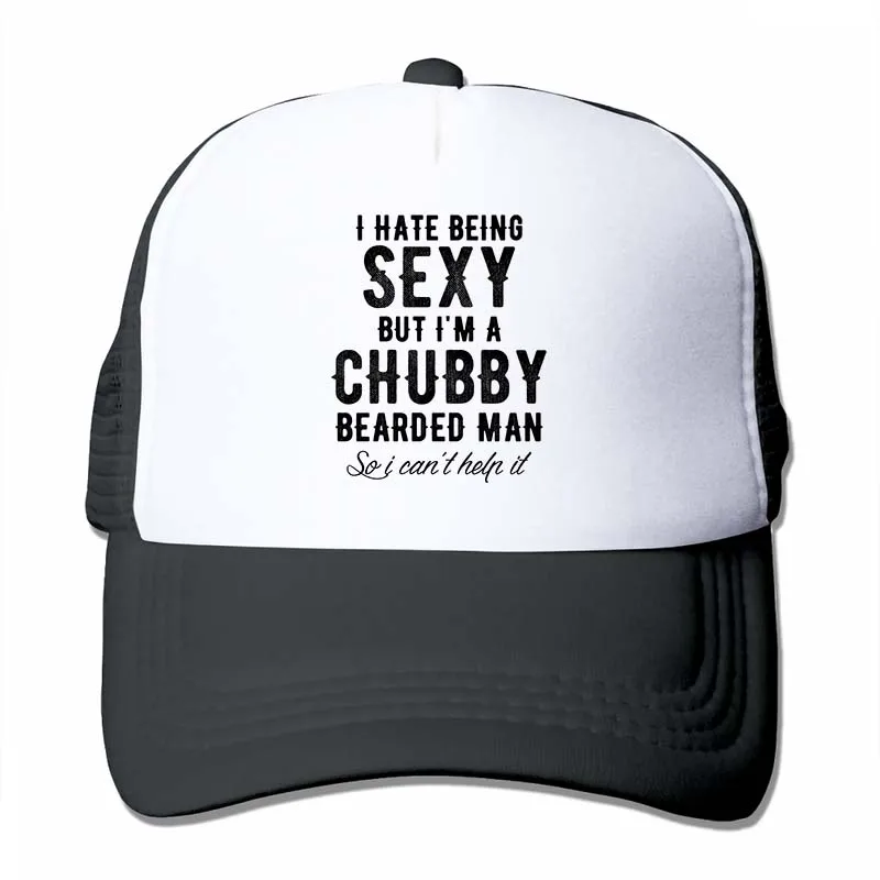 Beard i hate Be sexy, но i m a chubby beard, бейсболка для мужчин и женщин, кепка для водителя грузовика, модная Регулируемая Кепка - Цвет: 4-Black