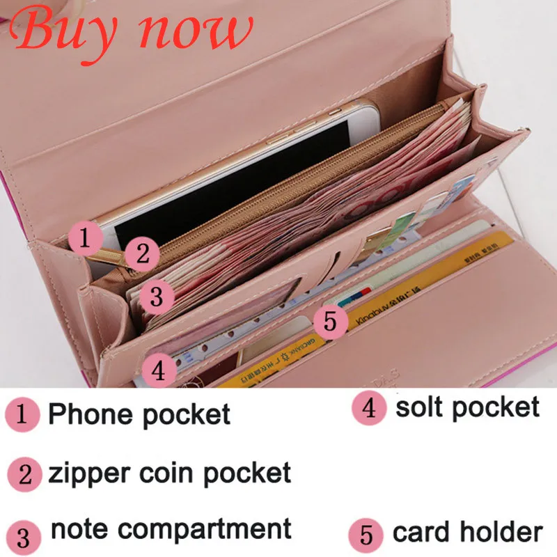 LISM женский кошелек и клетчатый узор из искусственной кожи Длинный кошелек с пряжкой для мобильного телефона сумка для денег кошелек сумка для карт женский кошелек