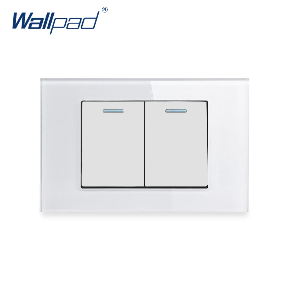 Gang Way Parede Interruptor de Luz Wallpad Luxo Vidro Temperado Painel Rocker Botão 118*75 mm 16a ac 110250v 2