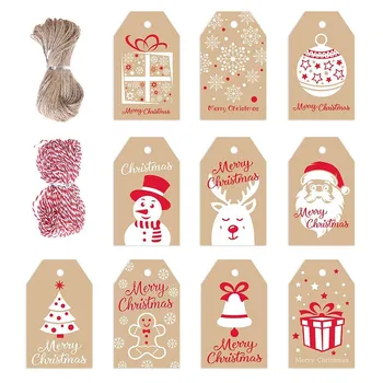 

Present Wrap Gift Package Merchandise Garment Hang Labels Christmas Tag Name Card Portable DIY Arts Festival Holiday Paper