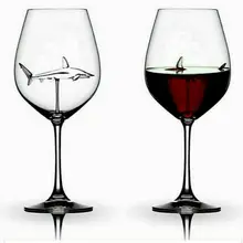 Встроенный стакан для вина в виде акулы, дизайн, бокал для виски, бокал для ужина, украшенный кристаллами ручной работы, вечерние бокалы