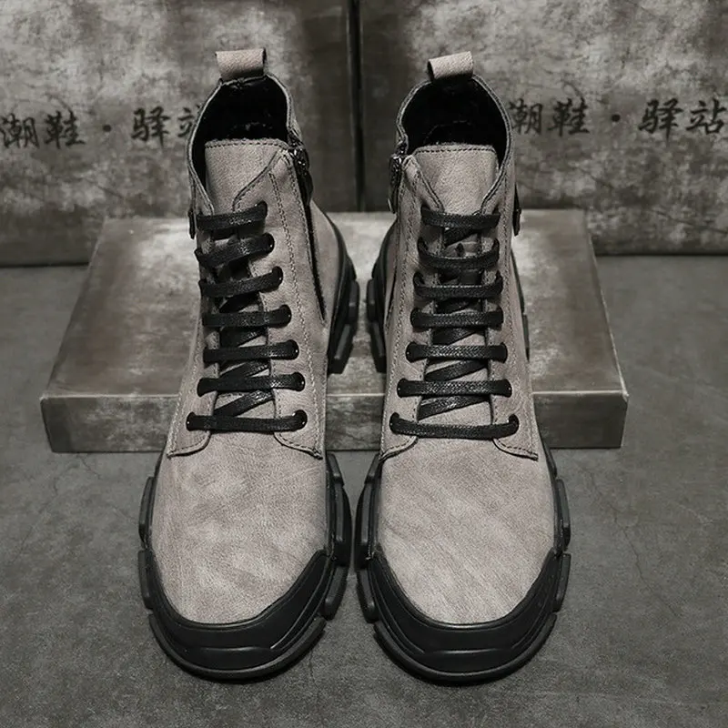 Мужские ботинки martin для пустыни; мужские высокие кроссовки; черная обувь; ботильоны; Мужская Уличная прогулочная обувь; A55-100