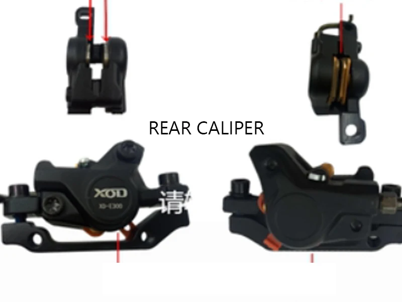 Hydraulisch schijfremmen XOD 2 typen Remrichting Elektrisch kabel 180 mm, aluminiumlegering Fiets E-bik Linksvoor Onderdelen, Elektrisch vermogenegeling Shifter (rechtsvoor