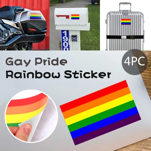 4Pc Lgbt Szivárványos Zászló Matrica Autó Lökhárító Fali Meleg Büszkeség Biszexuális Papírok Otthoni Szoba Deokrációk Új - Image 3