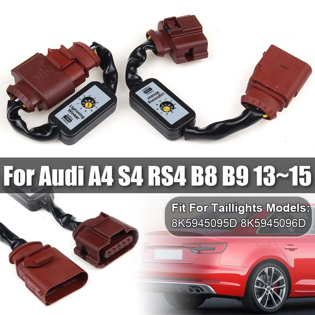 

2Pcs Dynamic Turn Signal Indicator LED Taillight Module Cable Wire Harness For Audi A4 S4 RS4 B8 B9 13~15 Left&Right Tail Light