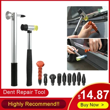 

Car Repair Tool Paintless Dent Repair Tool Dent Removal Repair Hammer Tap Down Pen 9Pcs Head For Toyota Peugeot