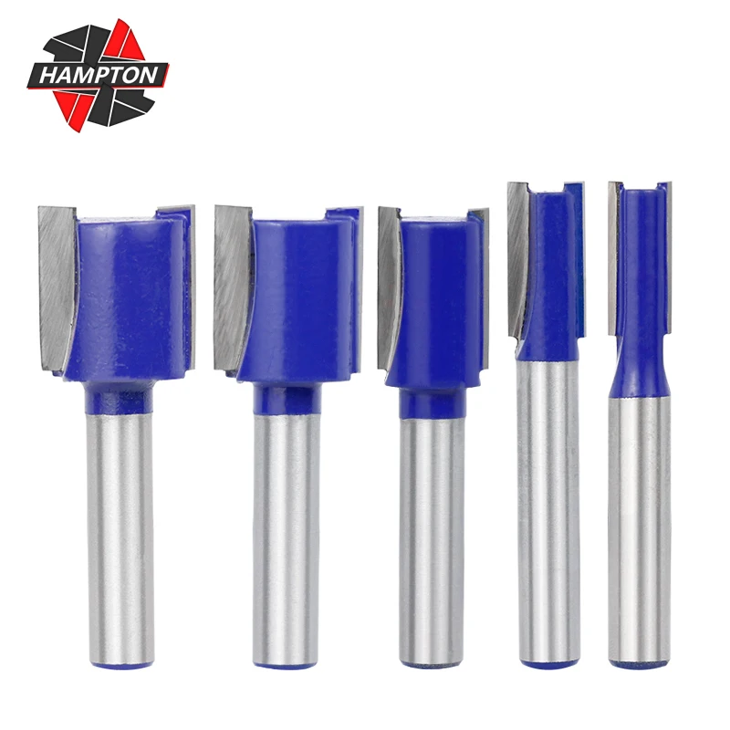 

Hampton Tenon Milling Cutter 8mm Shank Straight End Mill Double Flute Trimmer Cleaning Router Bits Wood Router Bits