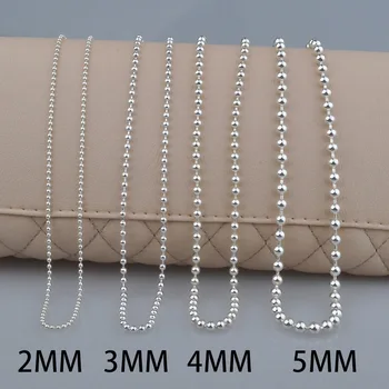 

Authentic 100% 990 Sterling Silver Trendy Round Ball Link Chain Necklace 3.0mm Thickness Necklace Chain Jewelry Unisex