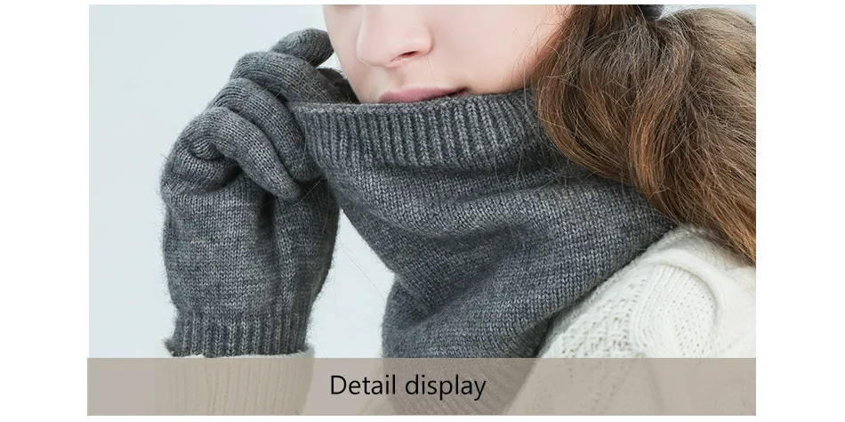 Evrfelan New Warm Winter Hat Scarf Gloves Set Women Men Thick Touch Screen Gloves Thick Soft Beanies Hat Ring Scarf Unisex