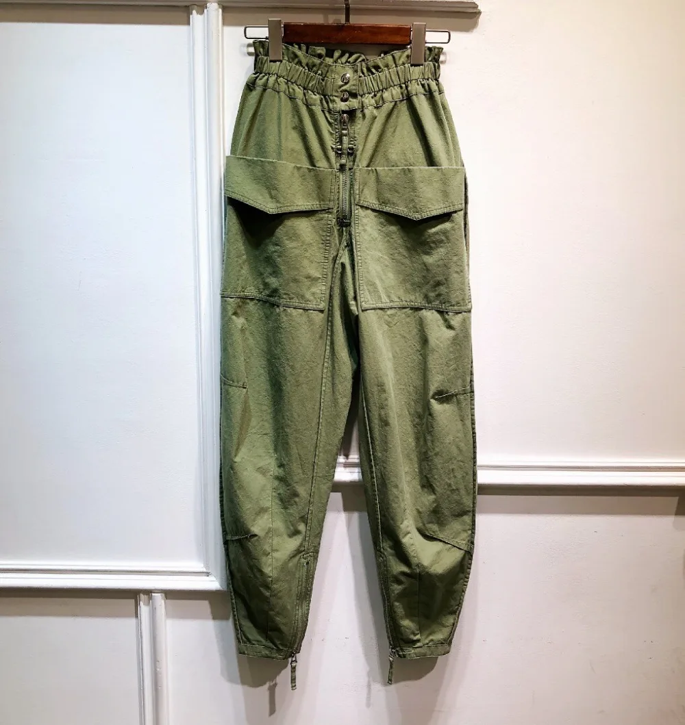 2019FW осенние новые женские повседневные штаны с карманами, длинные брюки ddxgz2