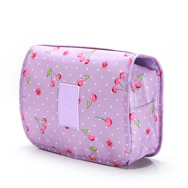 Модная Упаковка Кубики водонепроницаемый дорожная большая емкость сумка для хранения портативные весы с крюком мыть косметический мешок модные дорожные аксессуары - Цвет: PurpleCherry