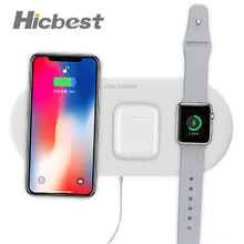 10 Вт 3 в 1 Беспроводное зарядное устройство для iPhone Apple Watch Airpods беспроводное индукционное зарядное устройство 3 в 1 для iPhone 8 X XR XS Max