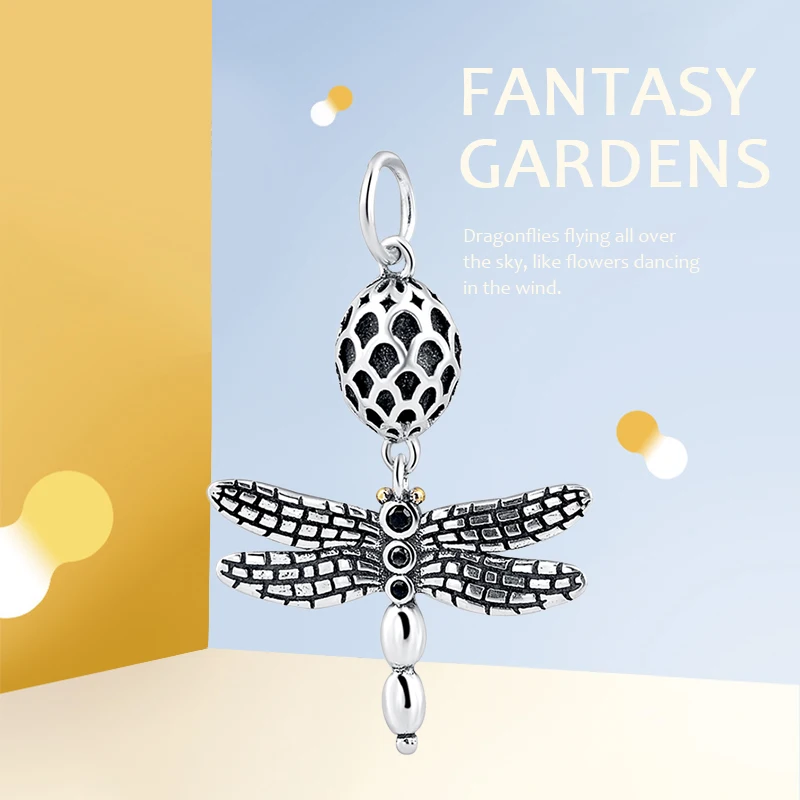 

Strollgirl New 100% 925 Sterling Silver Cute Dragonfly Beads Charms Suitable for Pandora Bracelet Jewelry Mother's Day Gifts hot