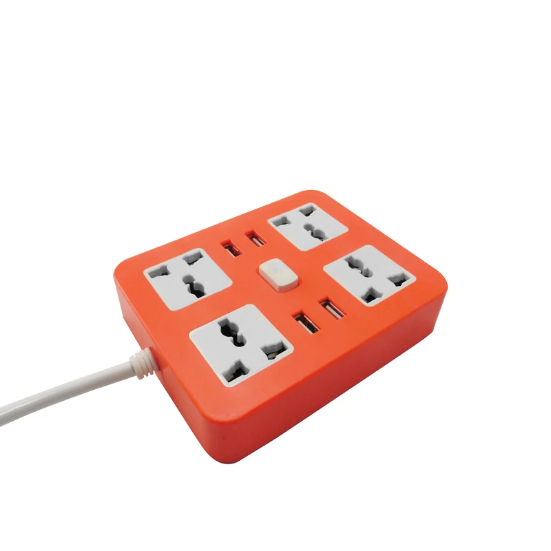 Универсальных розеток Мощность полосы 4AC гнездо 4USB Быстрая зарядка смарт Офис
