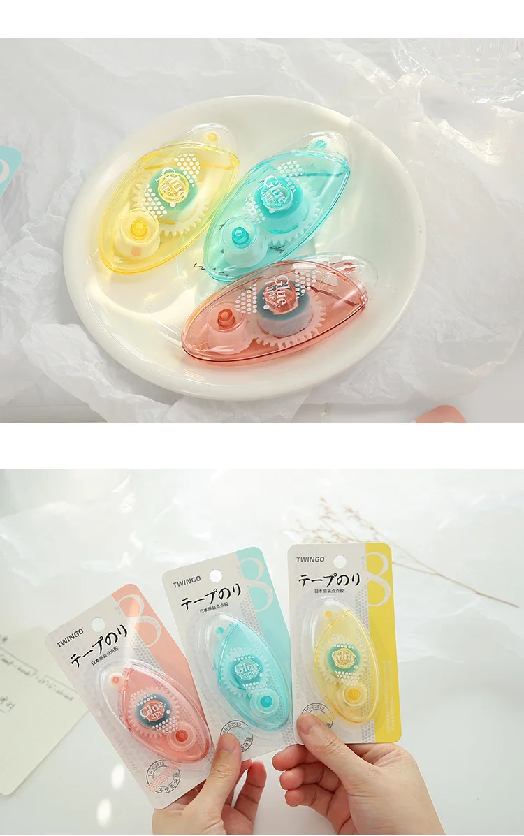 8mmx 5m Transparent Double Sided Adhesive Paper Tape Dot Runner Roller