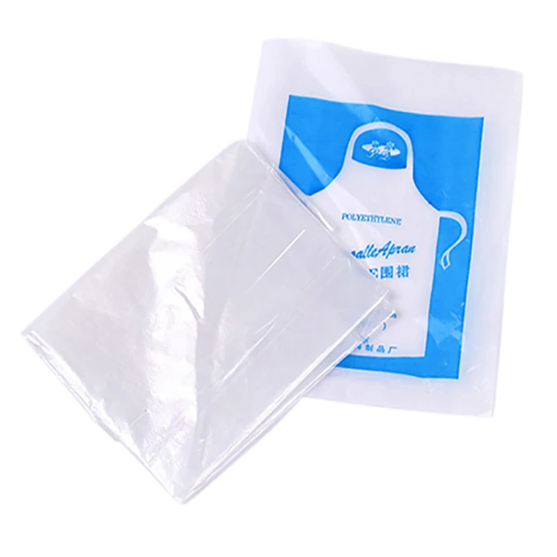 Delantal de polietileno de alta densidad, plástico desechable, impermeable, 25 uds.