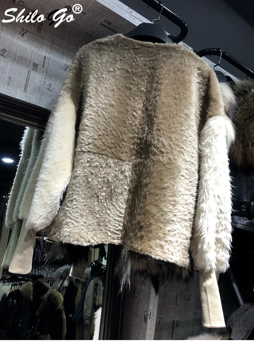 Двустороннее меховое пальто Highstreet из натурального меха енота, меховая куртка из овечьей шерсти, Женская осенне-зимняя повседневная теплая верхняя одежда с рукавом Бишоп