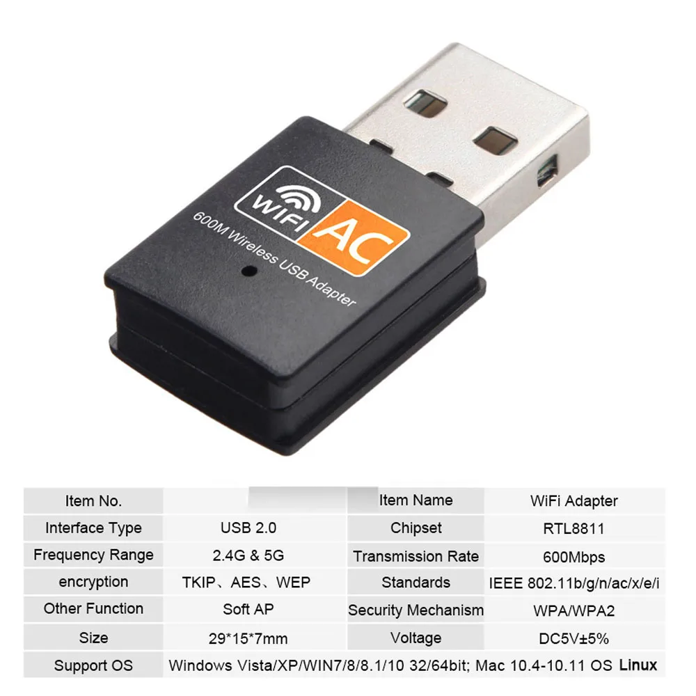 Computador Sem Fio, USB Adaptador WiFi, Antena