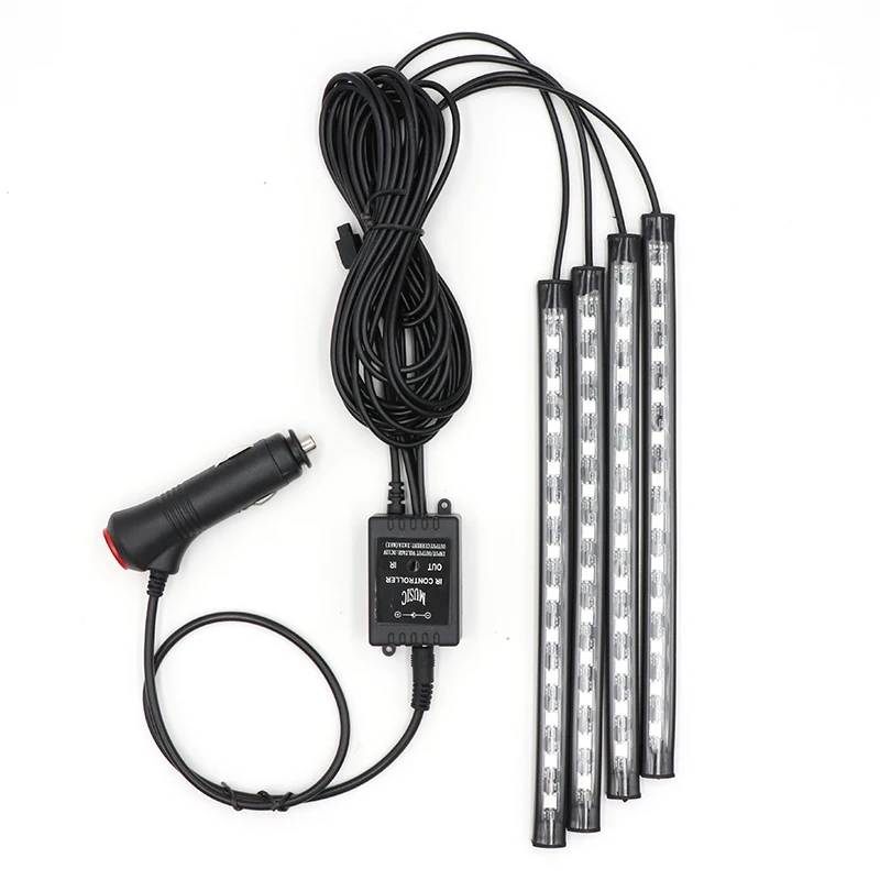 Светодиодный светильник для ног автомобиля с USB беспроводной Дистанционное управление музыкой несколько режимов автомобильный интерьерный декоративный светильник s - Испускаемый цвет: 48 led CIGARETTE