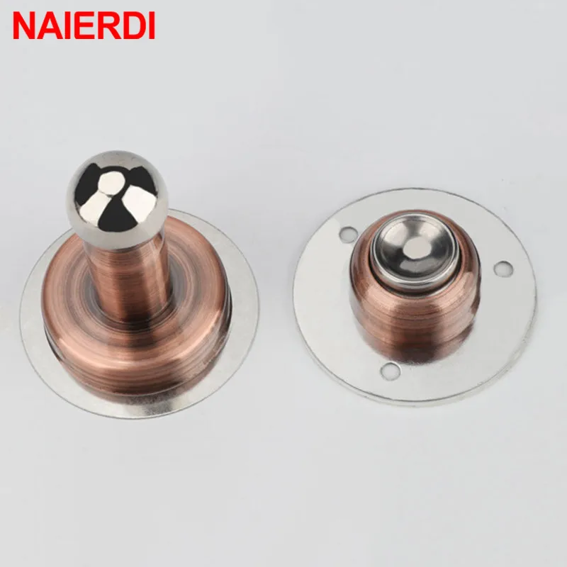 Door Stopper Magnetic Door Stopper NAIERDI Magnetic Door Stops Stainless Steel Non Punch Door Stopper Windproof Wall Mounted Holder Furniture Hardware