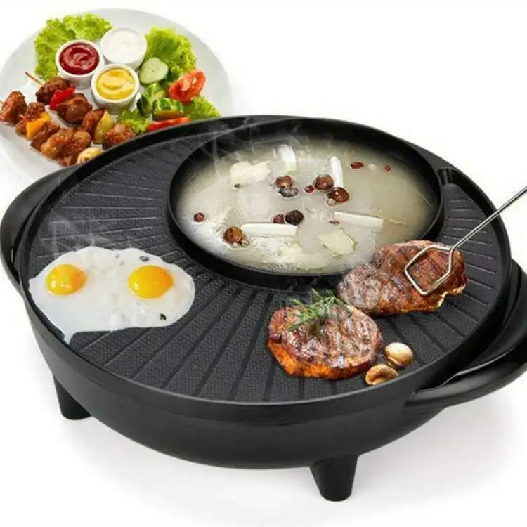 

Roast And Instant Boil 2-in-1 Pot Manufacturers Direct Selling Multi-functional dianyuansu kao guo Promotional Gift Korean Style