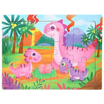 

New Sale 24 Style Cartoon Wooden Puzzle Children Animal Dinosaur Jigsaw Toy 2-6 Year Baby Early Educational Toys for Kids Game
