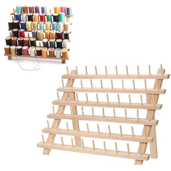 

60 Axis Wooden Thread Rack Spool Sewing Organizer Premium Beech Wood Spool Stand Holder Space Saving Thread Tailor Organiser