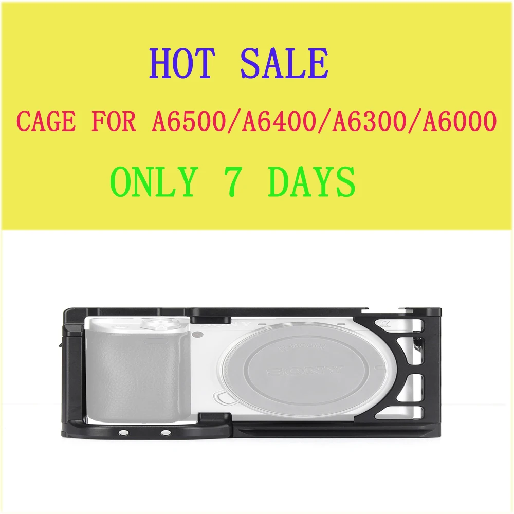 

EachRig A6 Camera Cage Video Film Movie Making Stabilizer 1/4" and 3/8" Screw Cold Shoe Mount for Sony A6500/A6400/A6300/A6000