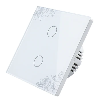

New Touch Switch Surface Waterproof High Quality Touch On/Off Switch 2 Gang 1 Way EU Standard Switch Touch 86×86×34mm 110V-240V